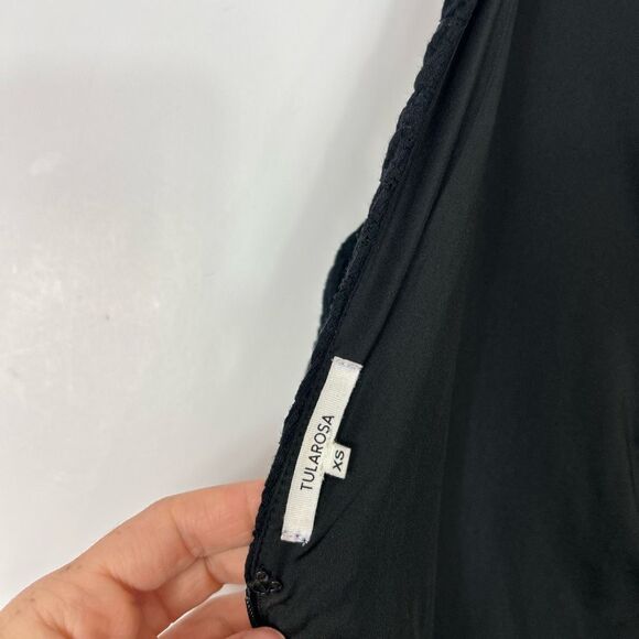 Tularosa Bobby Jumpsuit XS Black Sleeveless Halter Neck Crinkled Keyhole Stretch - Picture 3 of 16